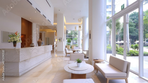 Lobby accommodation at luxury hotel resort for healing vacation