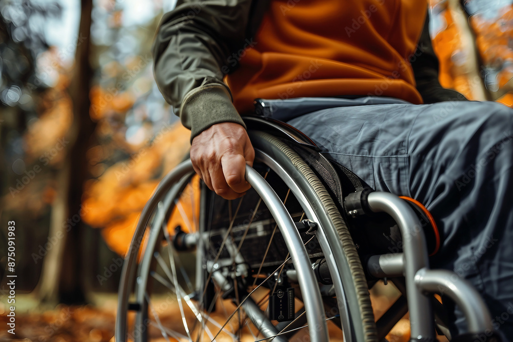 AI generated photo of lonely disabled young person on wheelchair AI generated photo of lonely disabled young person on wheelchair