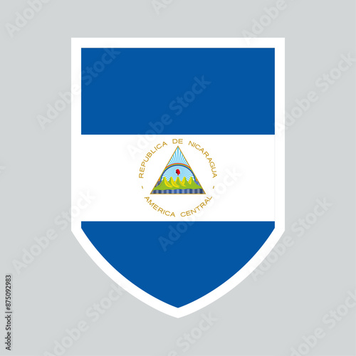 Nicaragua Flag Shield Shape Frame