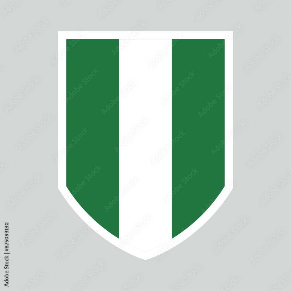 Nigeria Flag Shield Shape Frame Nigeria Flag Shield Shape Frame
