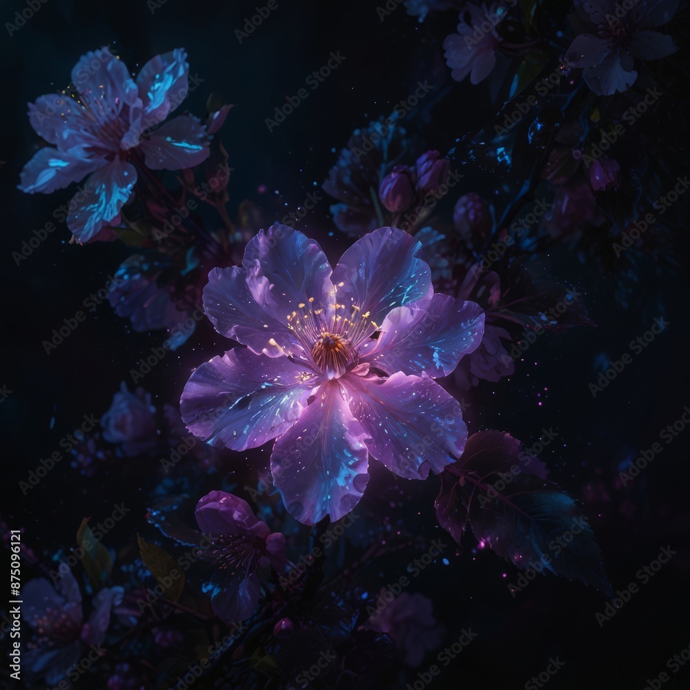 pink and blue flower pink and blue flower