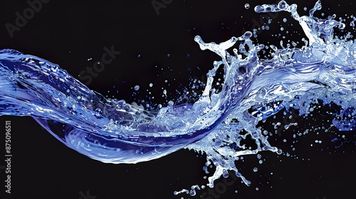 Abstract Water Splash Element Design on Black Background, Vector Illustration for Graphic Design and Web Banners