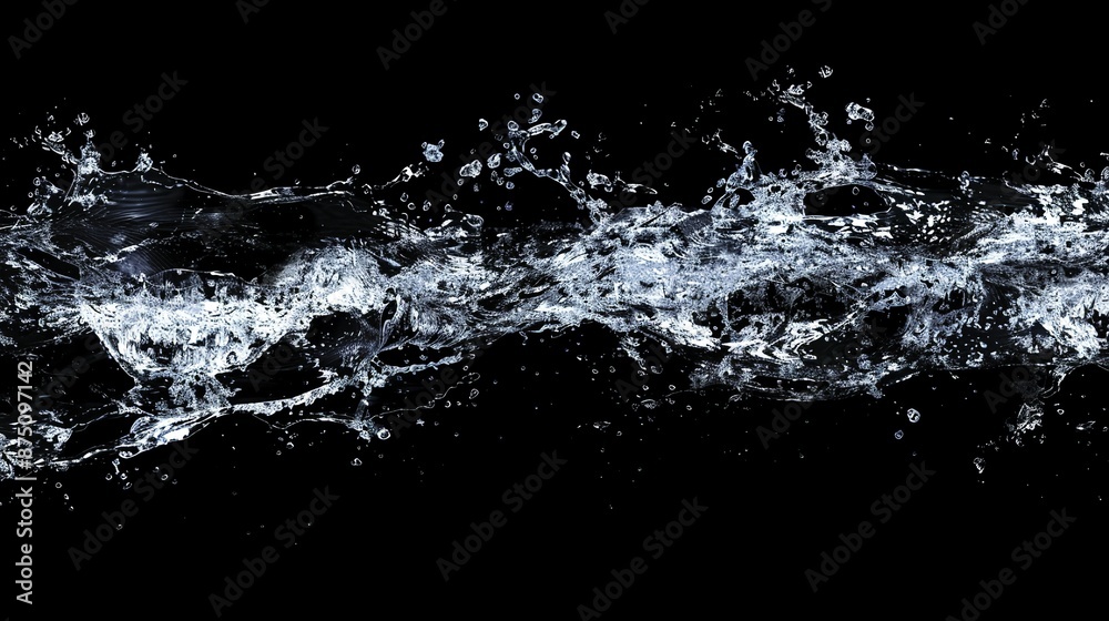 Abstract Water Splash Element Design on Black Background, Vector Illustration for Graphic Design and Web Banners Abstract Water Splash Element Design on Black Background, Vector Illustration for Graphic Design and Web Banners