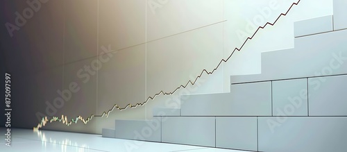 Minimalist stock chart showing a gradual upward slope in a sleek, uncluttered design, symbolizing consistent growth in stock prices.