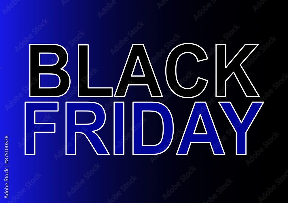 Event poster, black friday, black and blue background.