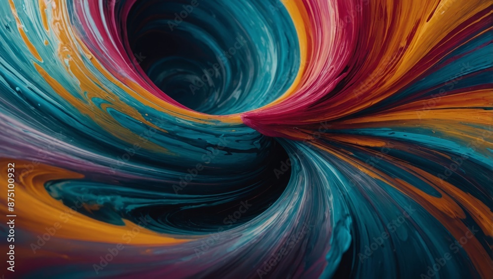 Naklejka premium An abstract image with swirling patterns and vibrant colors, featuring fluid shapes and gradients that create a sense of motion and depth