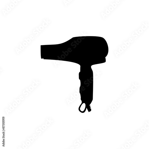 Hair dryer silhouette logo vector illustration isolated on white background. Hair dryer icon modern design.