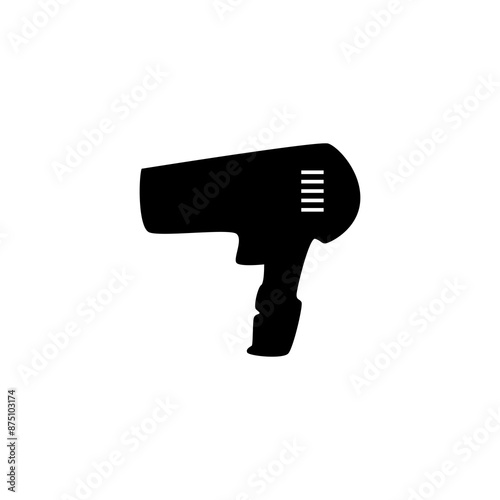 Hair dryer silhouette logo vector illustration isolated on white background. Hair dryer icon modern design.