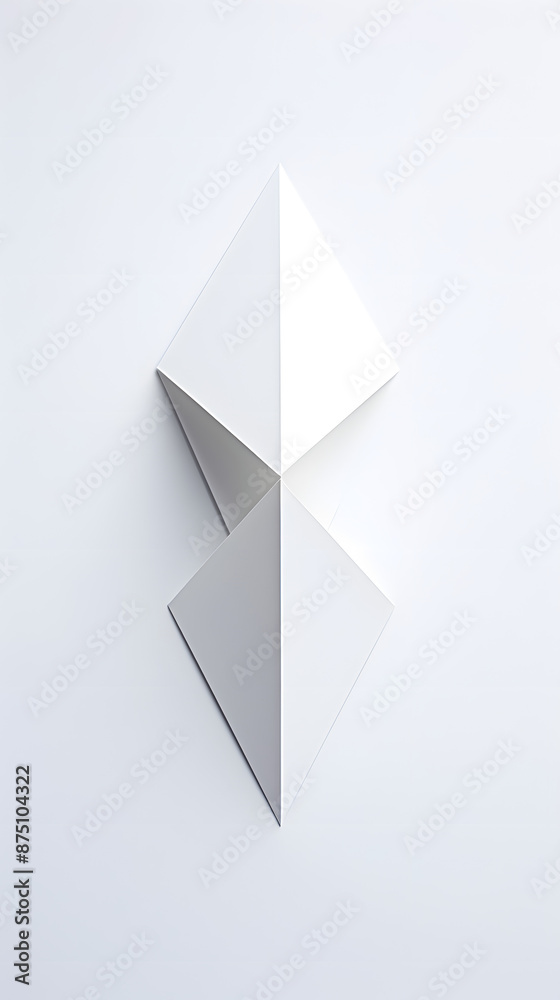 Digital white minimalist origami art abstract poster mobile background Digital white minimalist origami art abstract poster mobile background