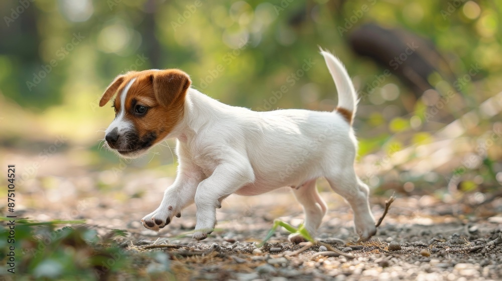 Playful puppy chasing its tail AI generated illustration Playful puppy chasing its tail AI generated illustration