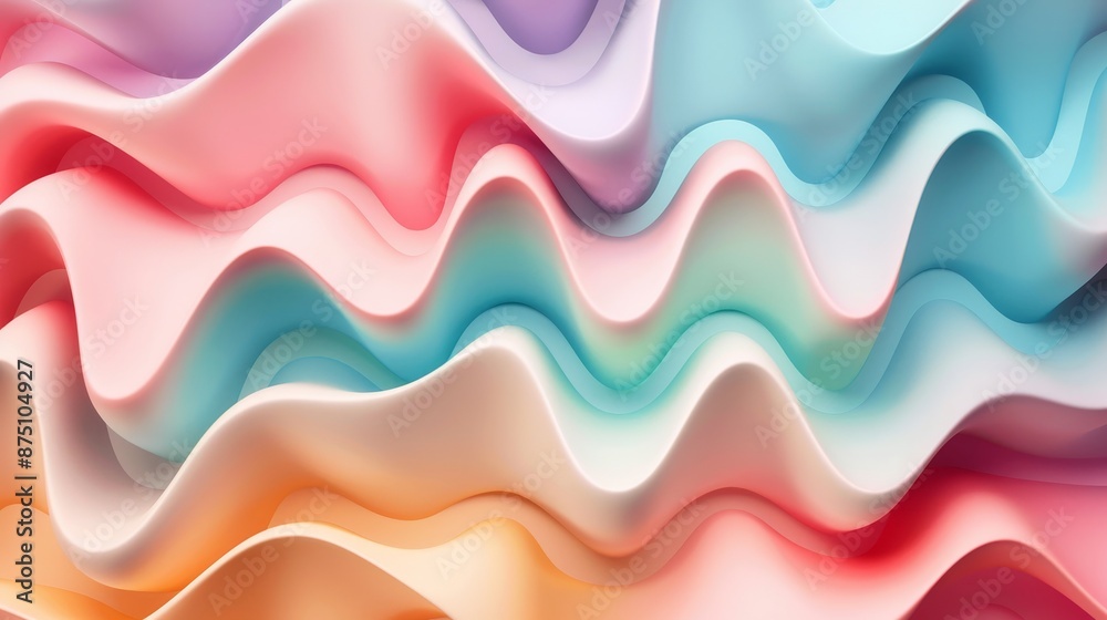 Produce a 3D abstract pattern with cute pastel colors AI generated illustration Produce a 3D abstract pattern with cute pastel colors AI generated illustration