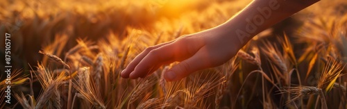 Gentle Touch Amidst Sunset Wheat Ears