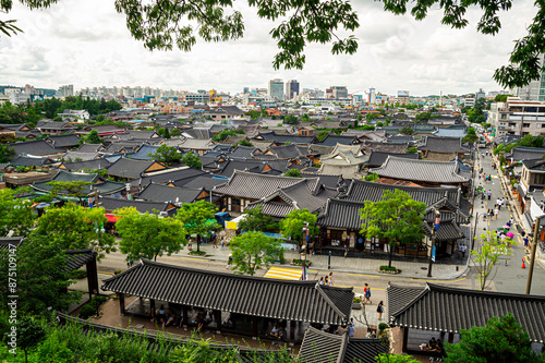 Summer scenery of Jeonju Hanok Village. photo