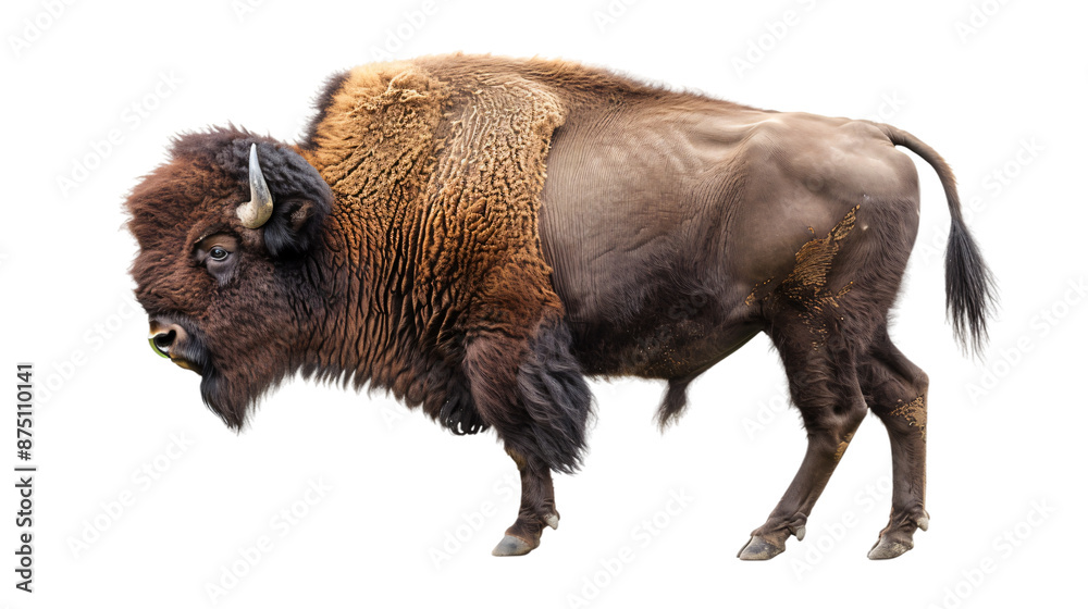 Majestic american bison on transparent background Majestic american bison on transparent background