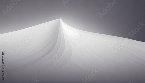 White Clear Blank Subtle Abstract Vector Geometrical Background. Monotone Light Empty Concav. Generative AI. photo