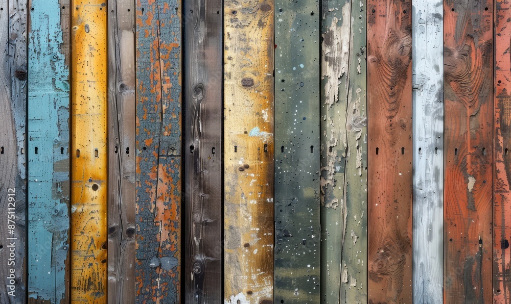 Painted wooden boards with rustic look Painted wooden boards with rustic look