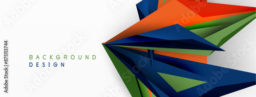 Minimal geometric abstract background. Low poly dynamic triangle design. Trendy techno business template for wallpaper, banner, background or landing