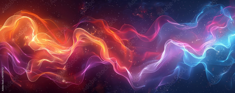 Fototapeta premium Abstract neon patterns over a dark background