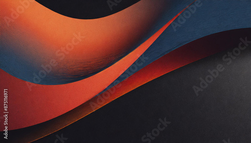 Abstract Gradient Waves: Dynamic Flow of Rich Red, Orange, and Blue Hues Creating a Smooth and Elegant Visual Symphony photo