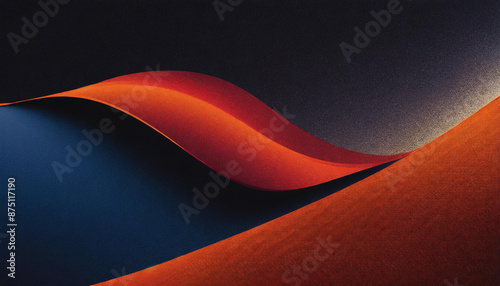 Abstract Gradient Waves: Dynamic Flow of Rich Red, Orange, and Blue Hues Creating a Smooth and Elegant Visual Symphony photo