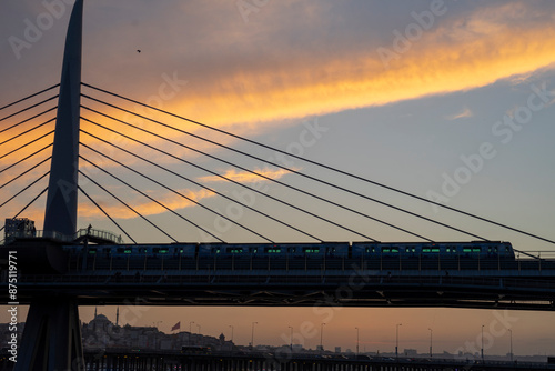 View the fantastic night view of Istanbul from the dockside park