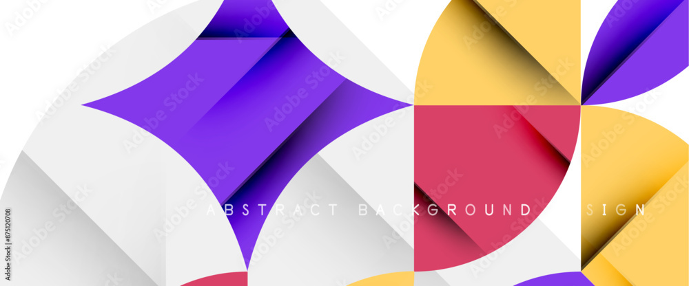 Minimal geometric elements on white. Petals, round triangles, star Minimal geometric elements on white. Petals, round triangles, star