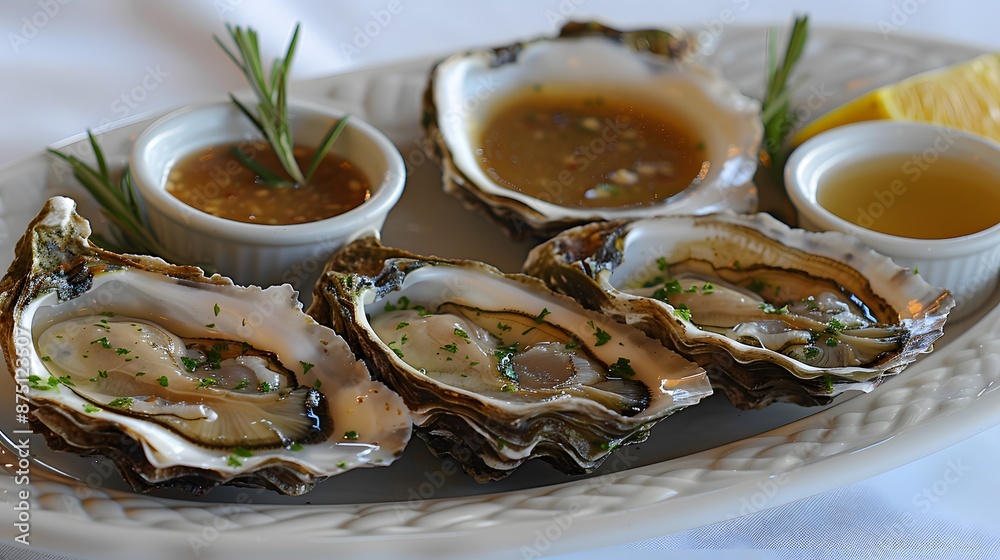 Fresh Oysters on a White Plate Fresh Oysters on a White Plate