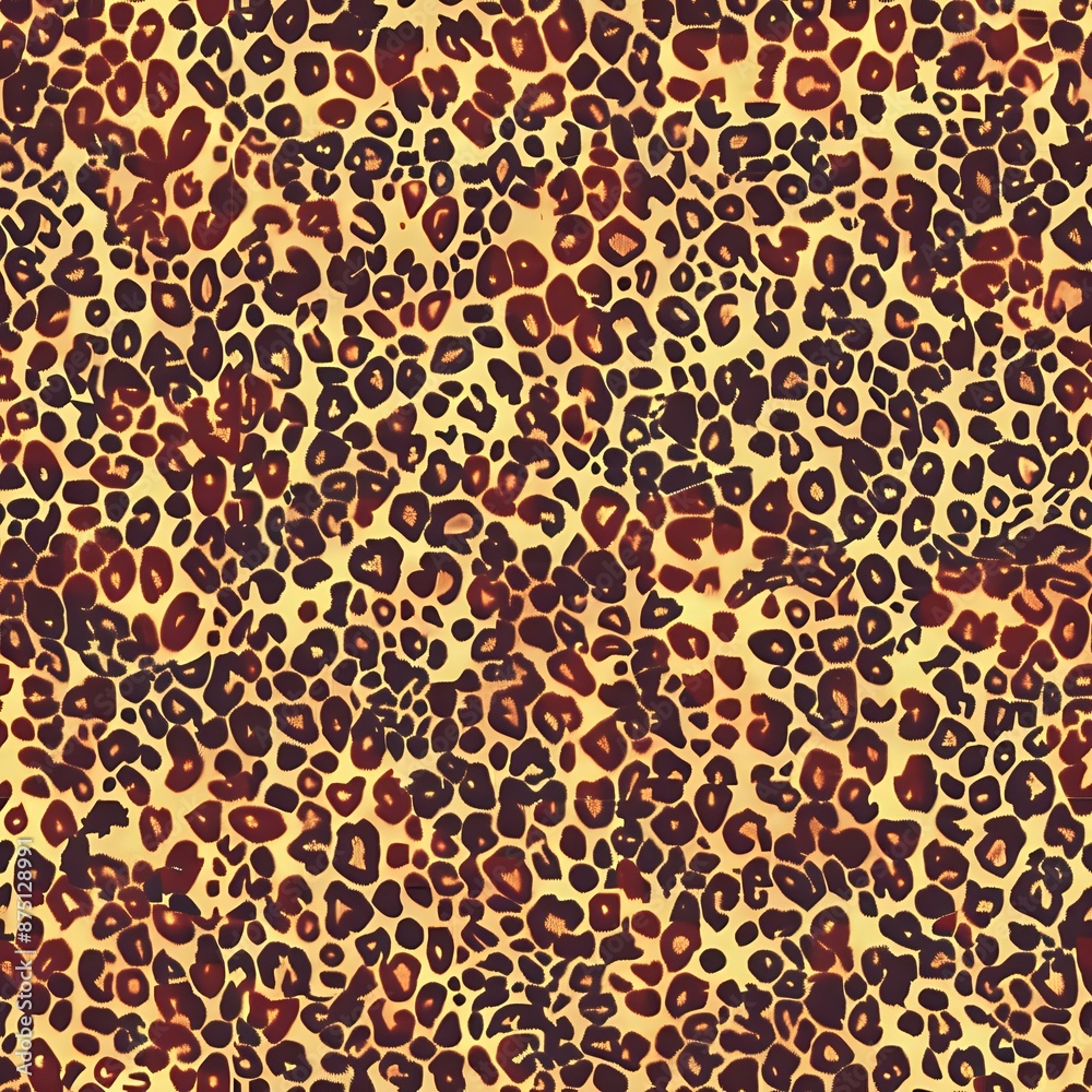 Chic Leopard Print with Red, Blue, and Green Border Design Chic Leopard Print with Red, Blue, and Green Border Design