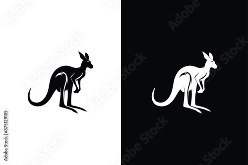 Kangaroo vector silhouette. Kangaroo, animal vector icon. filled flat sign for web design.