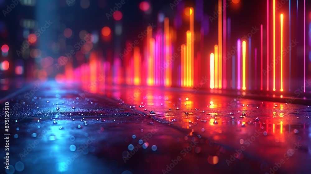 Bar charts with many colors going up and down for stock market investment or bright colorful banking charts Bar charts with many colors going up and down for stock market investment or bright colorful banking charts