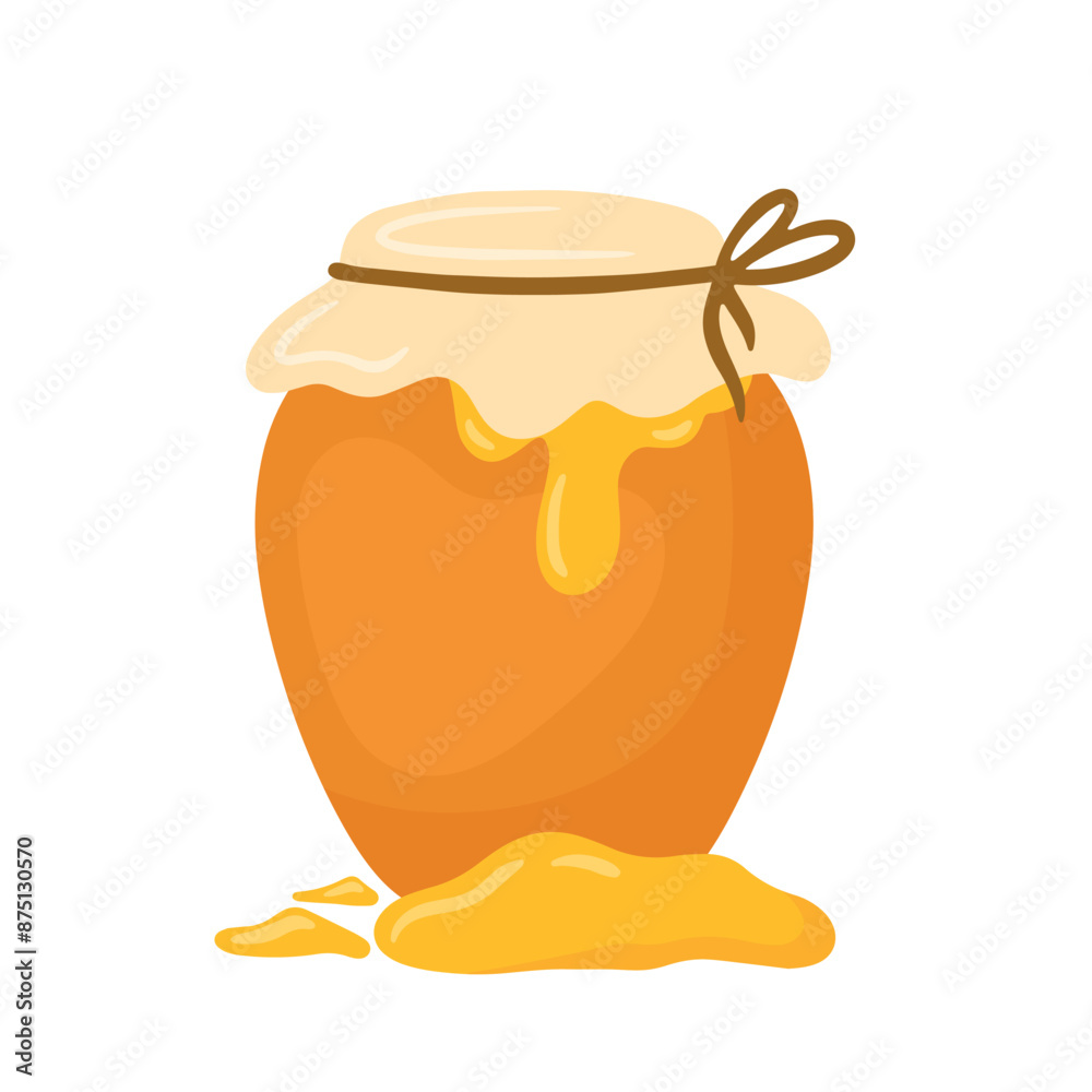 Hand drawn honey jar with honey dripping vector illustration Hand drawn honey jar with honey dripping vector illustration
