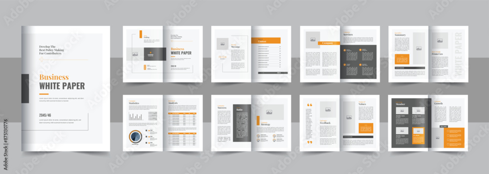 Business white paper design booklet or white paper design template layout Business white paper design booklet or white paper design template layout