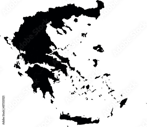 Vector silhouette map of Greece