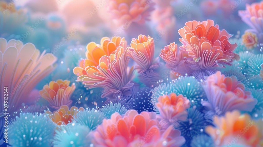 Dreamy pastel-colored abstract flowers create a mesmerizing, ethereal scene with soft lighting and intricate details. Perfect for backgrounds. Dreamy pastel-colored abstract flowers create a mesmerizing, ethereal scene with soft lighting and intricate details. Perfect for backgrounds.
