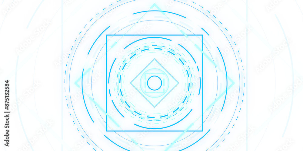 Abstract blue geometric shapes on a white background, depicting a digital or technological concept. 3D Rendering Abstract blue geometric shapes on a white background, depicting a digital or technological concept. 3D Rendering