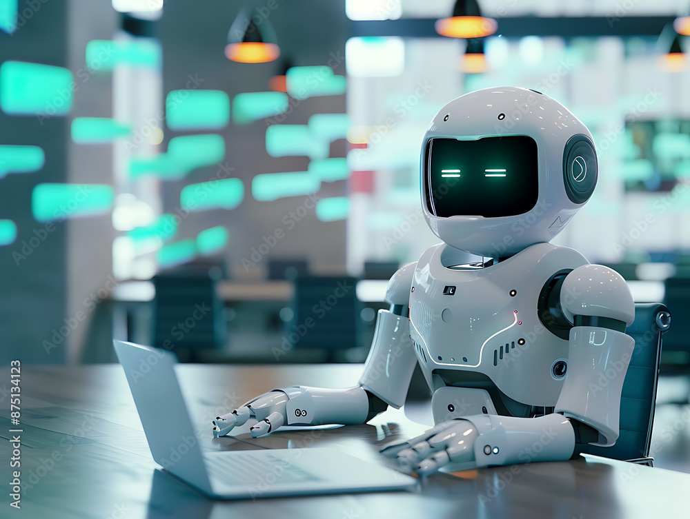 Fototapeta premium Advanced AI System Demonstrating Natural Language Understanding with Complex User Queries