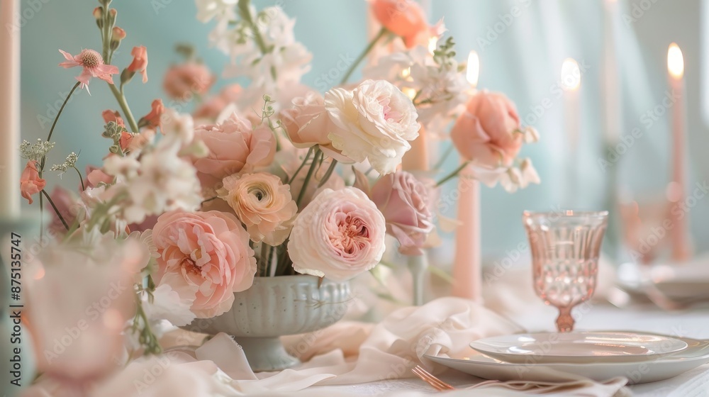 Soft pastel hues and dreamy atmosphere AI generated illustration