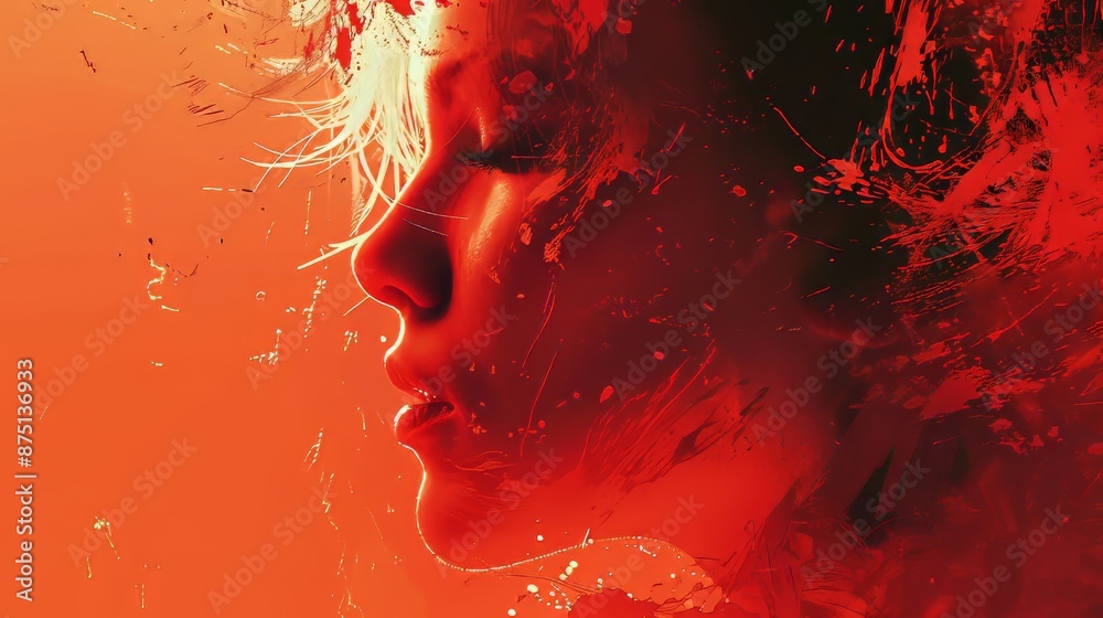 Fototapeta premium Stunning render of a hot babe in abstract design AI generated illustration