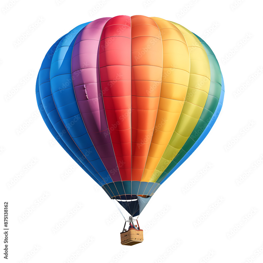 Fototapeta premium Colorful hot air balloon isolated on transparent background
