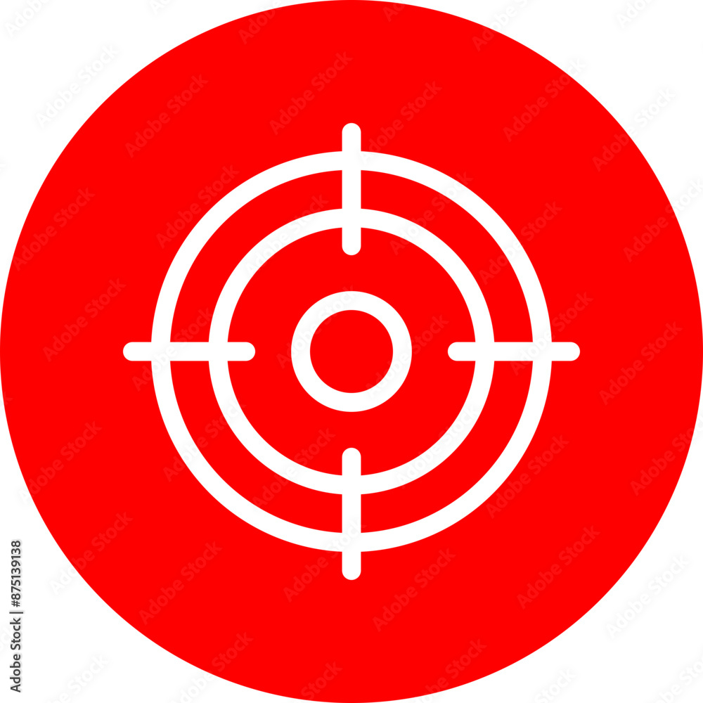 Targeted Vector Line White Circle Red Targeted Vector Line White Circle Red
