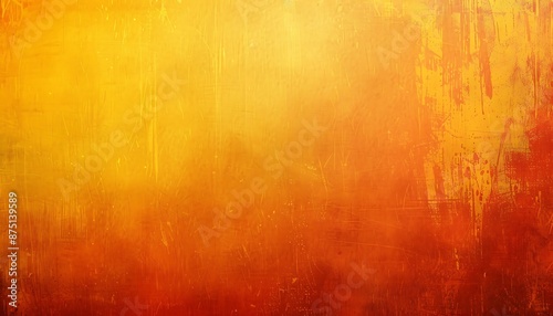 Abstract background with orange and yellow gradient, grunge texture, and ample copy space for text.