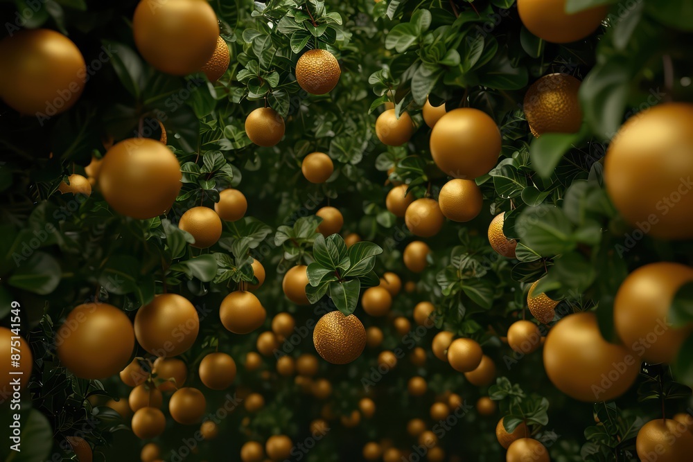 A hightech environmental project restores natural landscapes using enchanted seeds that grow into trees with golden fruit A hightech environmental project restores natural landscapes using enchanted seeds that grow into trees with golden fruit