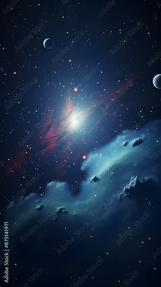 Digital space with Milky Way and nebula abstract graphic poster background Digital space with Milky Way and nebula abstract graphic poster background