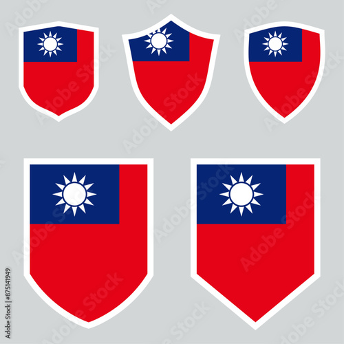 Taiwan Flag Shield Shape Frame