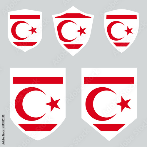 Turkish Republic of Northern Cyprus Flag Shield Shape Frame