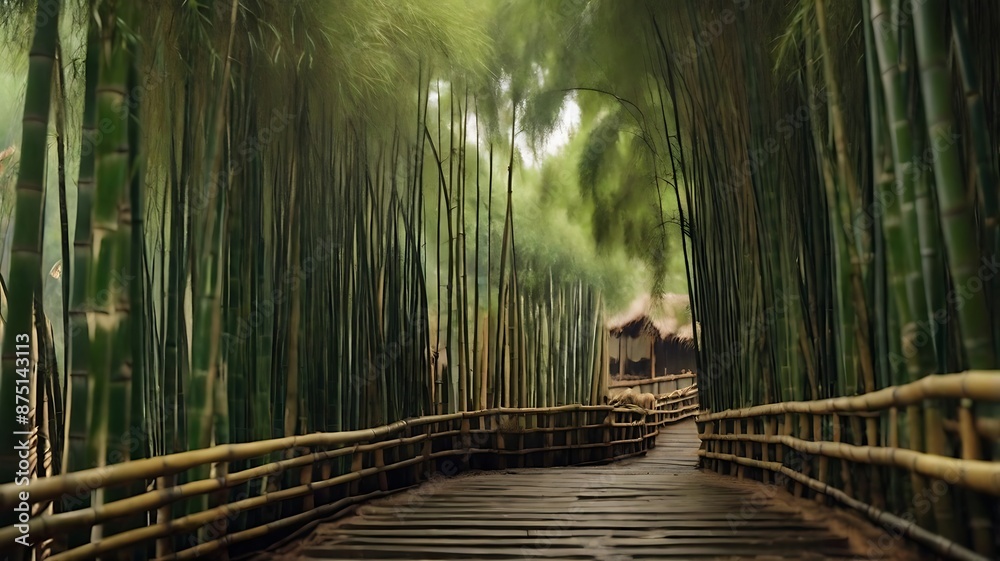 Obraz premium Bamboo forest at Arashiyama Kyoto, Japan