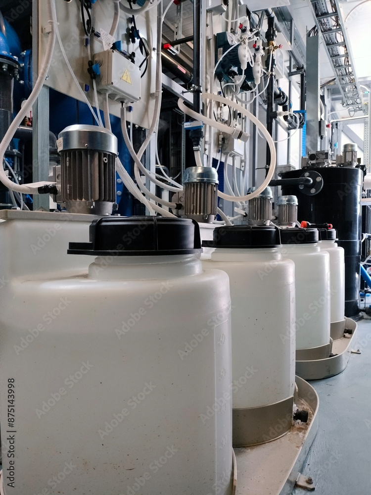 Fototapeta premium Equipment at water treatment plants. Special technologies for water purification. environmental protection