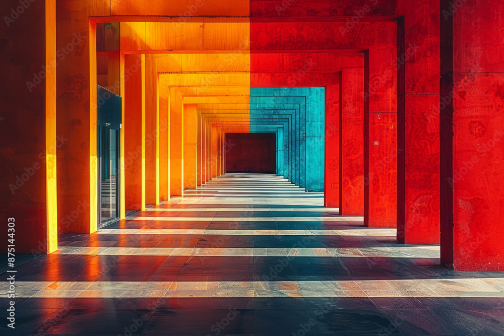 Bright and bold geometric shapes in a modern design, Bright and bold geometric shapes in a modern design,