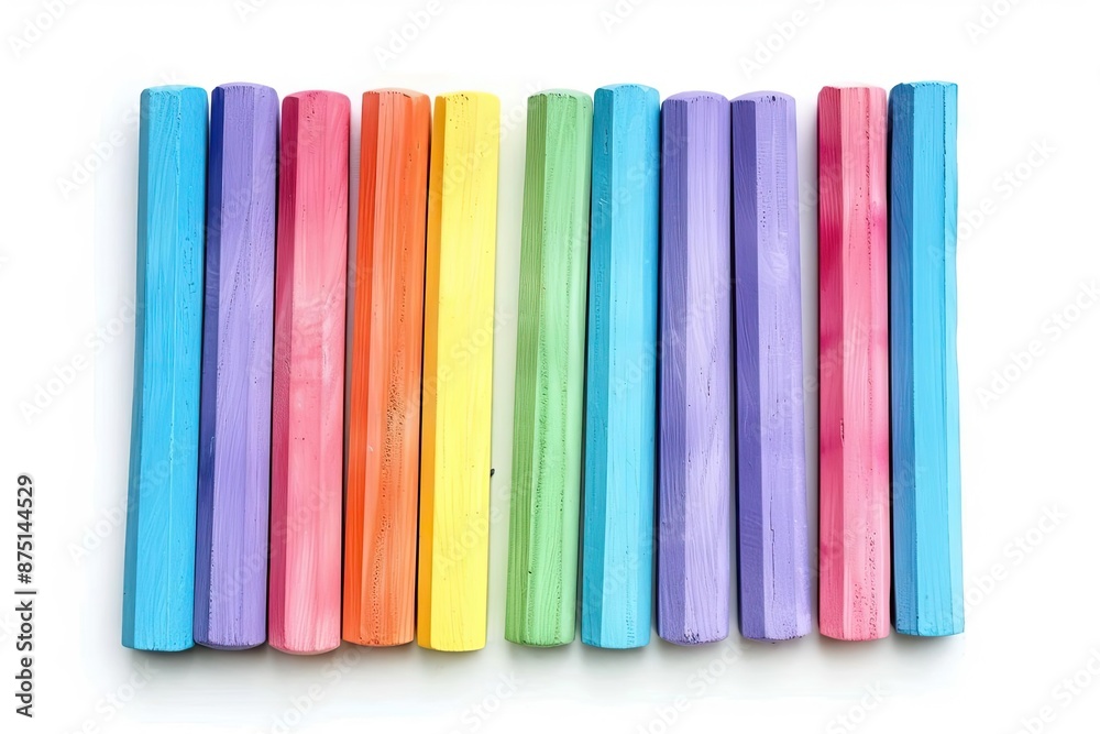 Colorful sticks of modeling clay arranged in a row on a white background, perfect for art and craft projects or educational material. Colorful sticks of modeling clay arranged in a row on a white background, perfect for art and craft projects or educational material.