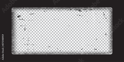 Video camera viewfinder overlay. Camera and binocular frame vector template. Black lines on transparent background. 